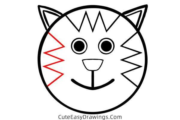 how to draw a kitty face - www.cuteeasydrawings.com