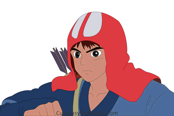 how to draw ashitaka from princess mononoke - www.cuteeasydrawings.com