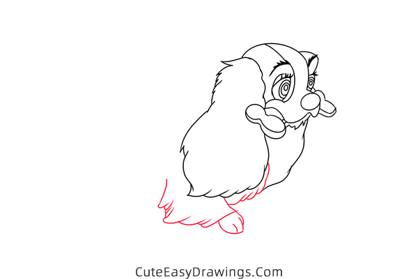 how to draw lady with a bone from lady and the tramp - www.cuteeasydrawings.com