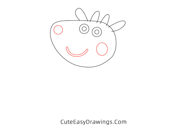 how to draw gabriella goat from peppa pig - www.cuteeasydrawings.com