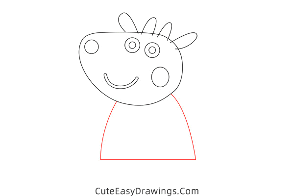how to draw gabriella goat from peppa pig - www.cuteeasydrawings.com
