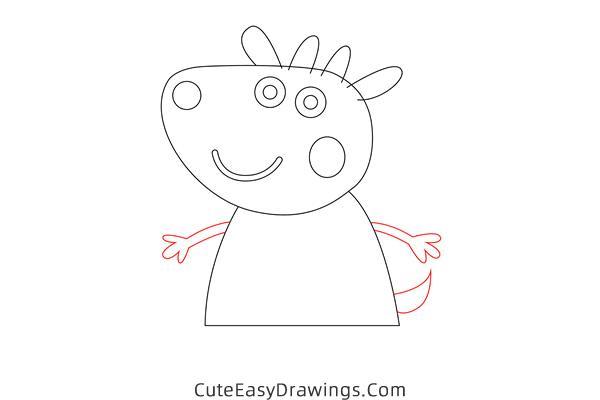 how to draw gabriella goat from peppa pig - www.cuteeasydrawings.com