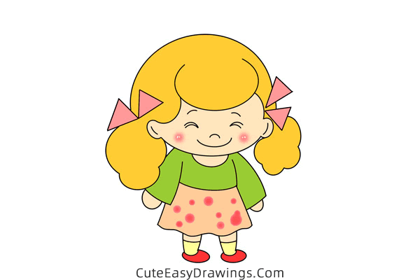 how to draw a girl - www.cuteeasydrawings.com