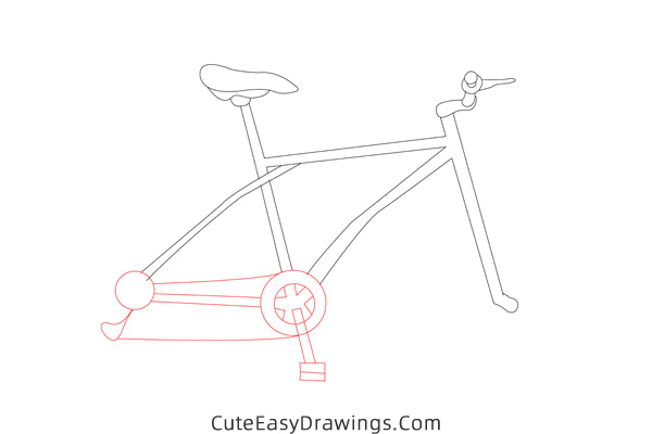 how to draw a mountain bike - www.cuteeasydrawings.com