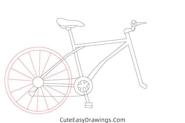 how to draw a mountain bike - www.cuteeasydrawings.com