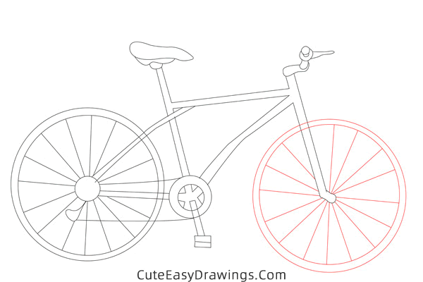 how to draw a mountain bike - www.cuteeasydrawings.com
