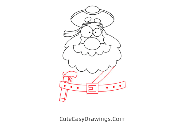how to draw a pirate - www.cuteeasydrawings.com