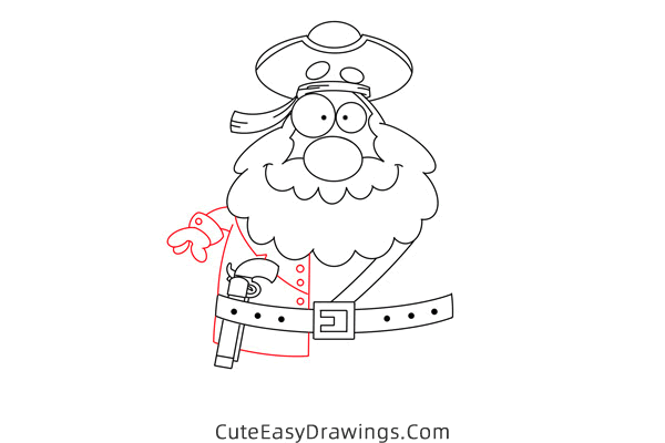 how to draw a pirate - www.cuteeasydrawings.com