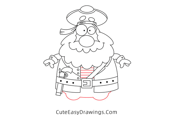 how to draw a pirate - www.cuteeasydrawings.com