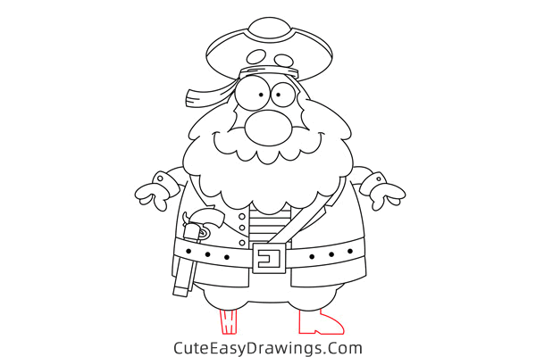 how to draw a pirate - www.cuteeasydrawings.com