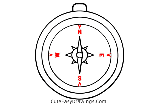 how to draw a compass - www.cuteeasydrawings.com