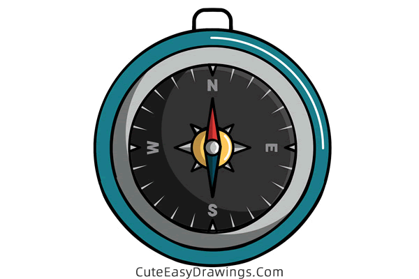 how to draw a compass - www.cuteeasydrawings.com