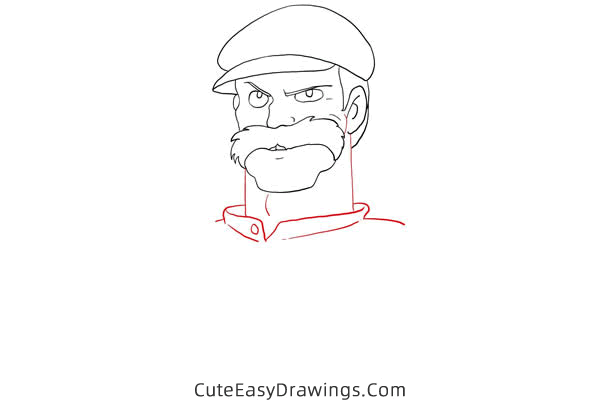 how to draw mr duffi from castle in the sky - www.cuteeasydrawings.com