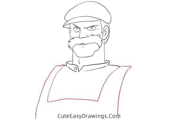 how to draw mr duffi from castle in the sky - www.cuteeasydrawings.com