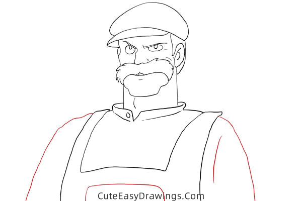 how to draw mr duffi from castle in the sky - www.cuteeasydrawings.com