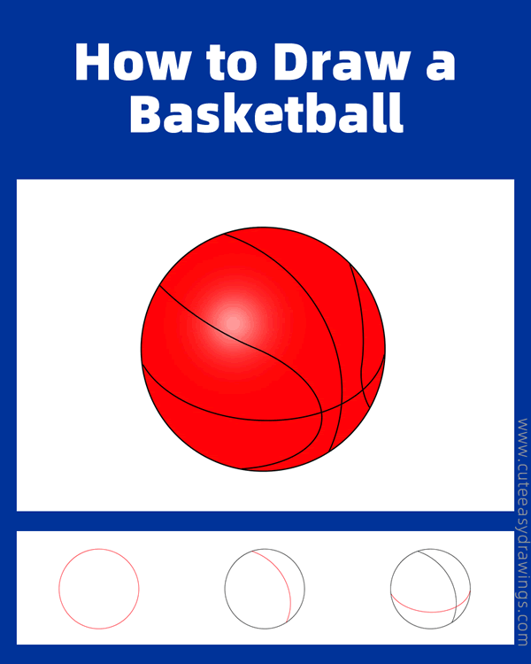 how to draw a basketball - www.cuteeasydrawings.com