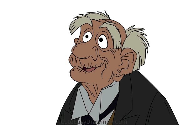 how to draw georges hautecourt from the aristocats - www.cuteeasydrawings.com