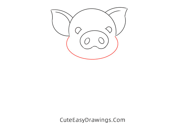 how to draw a pig - www.cuteeasydrawings.com