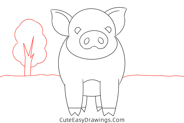 how to draw a pig - www.cuteeasydrawings.com