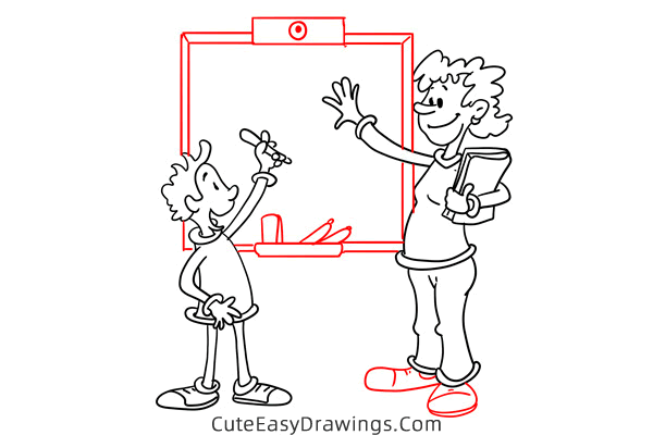 how to draw a classroom scene - www.cuteeasydrawings.com