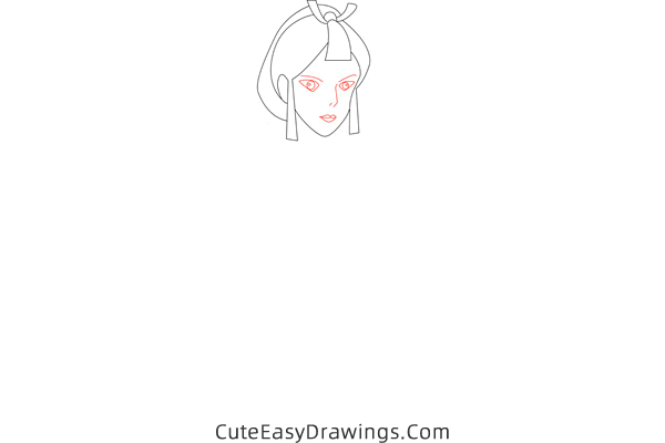 how to draw lady eoshi from princess mononoke - www.cuteeasydrawings.com