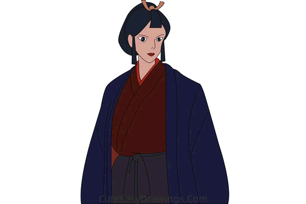 how to draw lady eoshi from princess mononoke - www.cuteeasydrawings.com