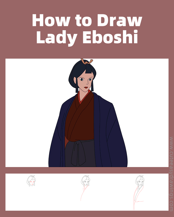 how to draw lady eoshi from princess mononoke - www.cuteeasydrawings.com
