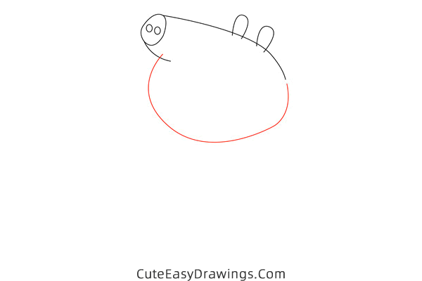 how to draw daddy pig from peppa pig - www.cuteeasydrawings.com
