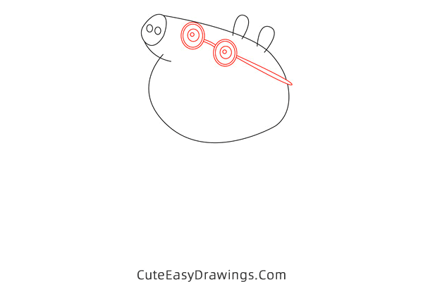 how to draw daddy pig from peppa pig - www.cuteeasydrawings.com