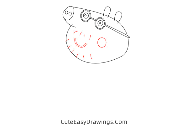 how to draw daddy pig from peppa pig - www.cuteeasydrawings.com