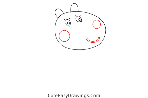 how to draw charlotte sheep from peppa pig - www.cuteeasydrawings.com