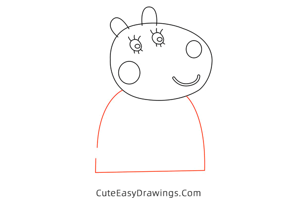 how to draw charlotte sheep from peppa pig - www.cuteeasydrawings.com