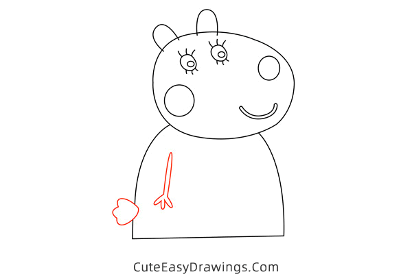 how to draw charlotte sheep from peppa pig - www.cuteeasydrawings.com