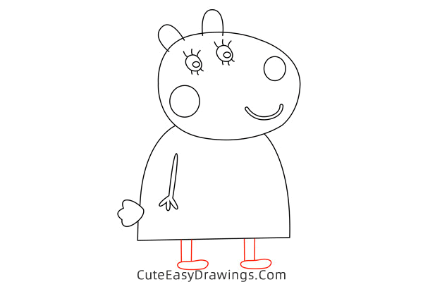 how to draw charlotte sheep from peppa pig - www.cuteeasydrawings.com
