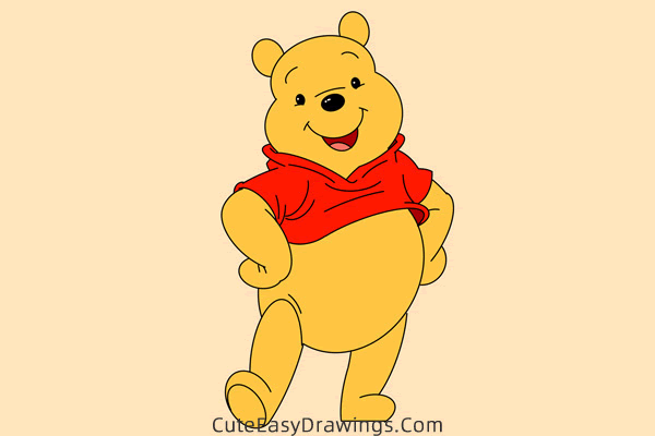 how to draw pooh bear easy - www.cuteeasydrawings.com
