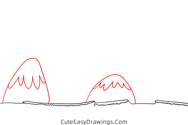 how to draw a mountain landscape - www.cuteeasydrawings.com