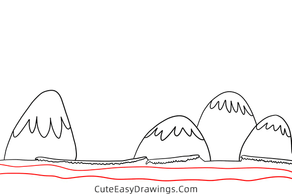 how to draw a mountain landscape - www.cuteeasydrawings.com