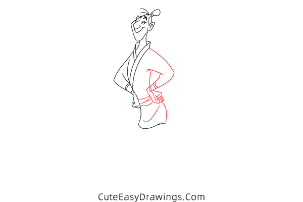 how to draw an ancient chinese man from mulan - www.cuteeasydrawings.com