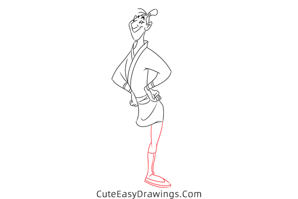 how to draw an ancient chinese man from mulan - www.cuteeasydrawings.com