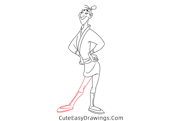how to draw an ancient chinese man from mulan - www.cuteeasydrawings.com