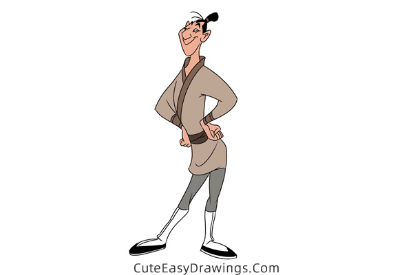 how to draw an ancient chinese man from mulan - www.cuteeasydrawings.com