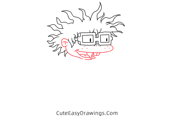 how to draw chuckie finster from rugrats in paris - www.cuteeasydrawings.com