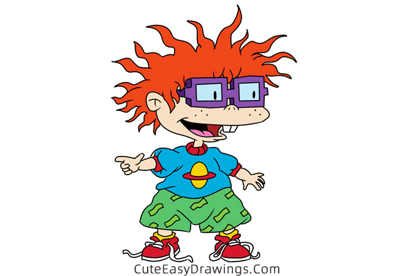 how to draw chuckie finster from rugrats in paris - www.cuteeasydrawings.com