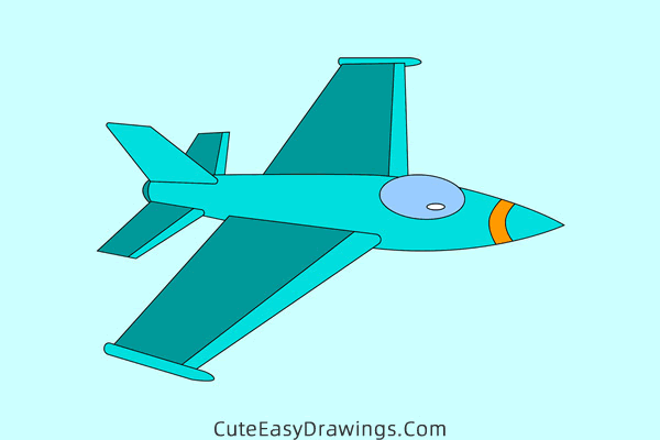 how to draw a jet fighter - www.cuteeasydrawings.com
