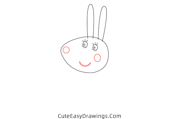 how to draw miss rabbit from peppa pig - www.cuteeasydrawings.com