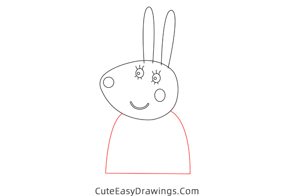 how to draw miss rabbit from peppa pig - www.cuteeasydrawings.com
