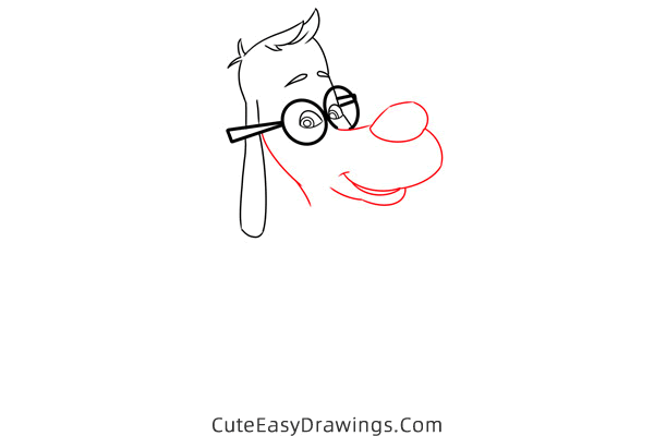 how to draw mr peabody with a book - www.cuteeasydrawings.com