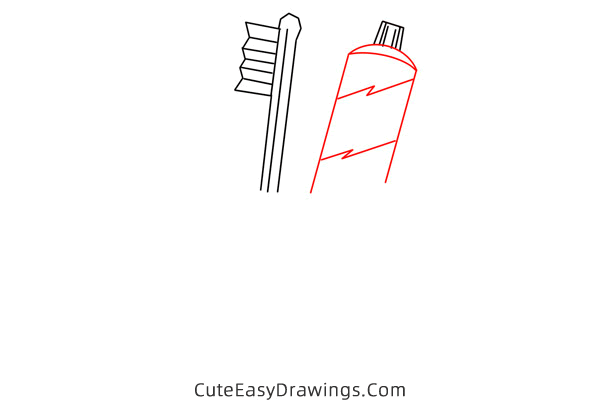 how to draw a toothbrush and toothpaste - www.cuteeasydrawings.com