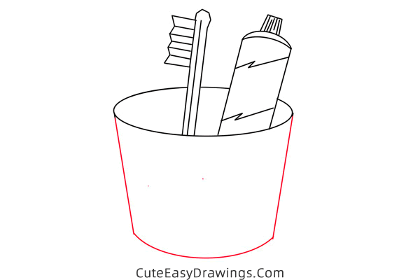 how to draw a toothbrush and toothpaste - www.cuteeasydrawings.com