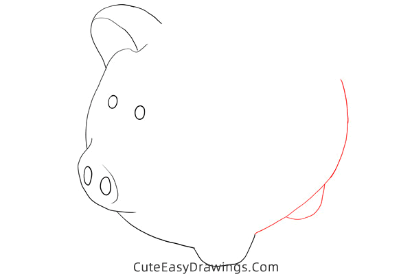 how to draw a piggy bank - www.cuteeasydrawings.com